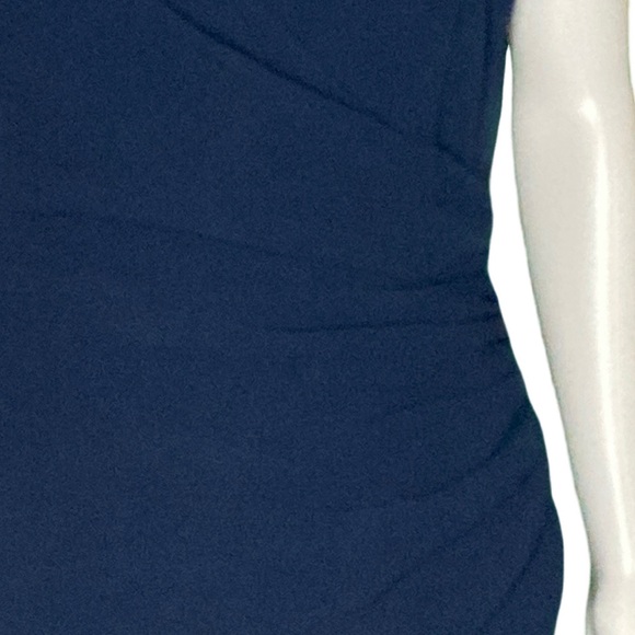 NWT Dress the Population Navy Jordan Ruched Side Front Slit Gown - Sz M - Picture 5 of 8